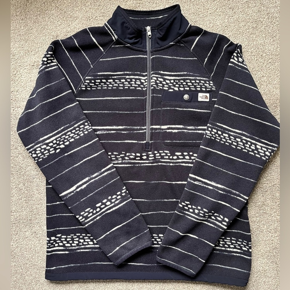 Mens The North Face Printed Gordon Lyons Quarter Zip Fleece Pullover Medium